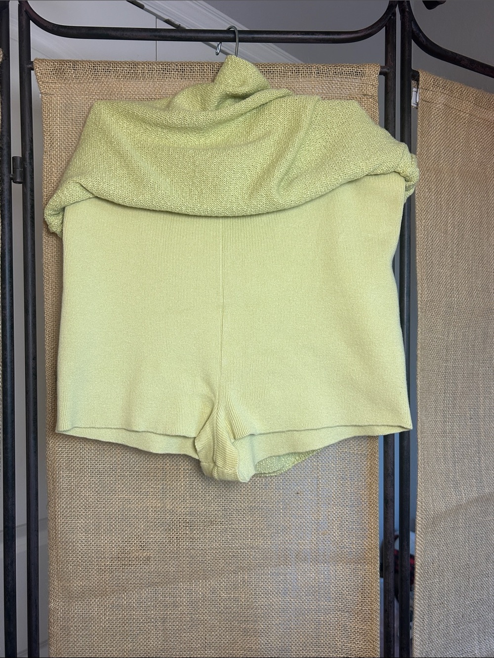 Free People Beach Ameena Sweater Skort knit skirt shorts lining LT green size L - Picture 3 of 11